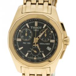 Pre Owned Tissot Blue Gold Stainless Steel Chronograph Women's Wristwatch 32 mm