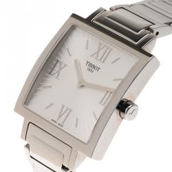 Pre Owned Tissot Silver Stainless Steel T-Trend Happy Chic Women's Wristwatch 29MM