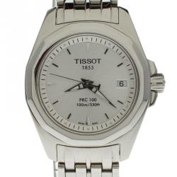 Pre Owned Tissot Silver Stainless Steel PRC 100 Women's Wristwatch 28MM