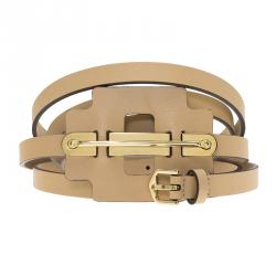 Tod's Beige Leather Wrap Around Belt 100CM 