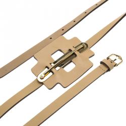 Tod's Beige Leather Wrap Around Belt 100CM 