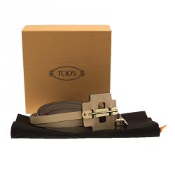 Tod's Beige Leather Wrap Around Belt 100CM 