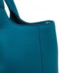 Pre Owned Tod's Blue Leather Dots Shopping Tote