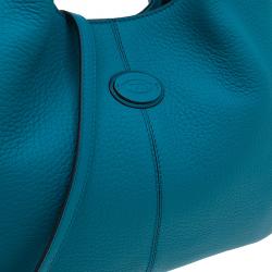 Pre Owned Tod's Blue Leather Dots Shopping Tote