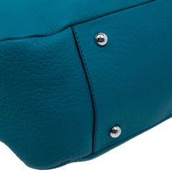 Pre Owned Tod's Blue Leather Dots Shopping Tote