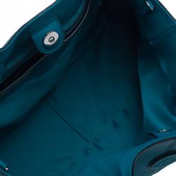 Pre Owned Tod's Blue Leather Dots Shopping Tote