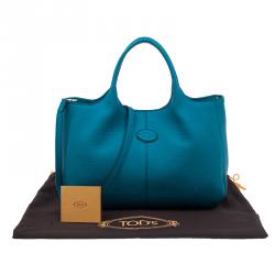 Pre Owned Tod's Blue Leather Dots Shopping Tote