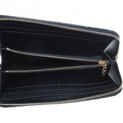 Pre Owned Tod's Black Patent Ziparound Wallet