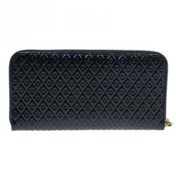 Pre Owned Tod's Black Patent Ziparound Wallet