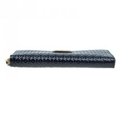 Pre Owned Tod's Black Patent Ziparound Wallet