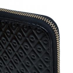 Pre Owned Tod's Black Patent Ziparound Wallet
