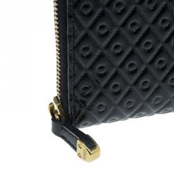Pre Owned Tod's Black Patent Ziparound Wallet