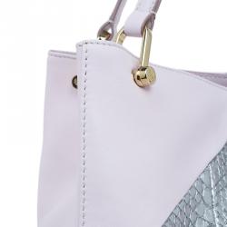 مملوكة مسبقًا حقيبة يد تودز هورس سيكيللو جلد ثعبان وجلد وردي وفضي