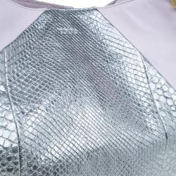 مملوكة مسبقًا حقيبة يد تودز هورس سيكيللو جلد ثعبان وجلد وردي وفضي