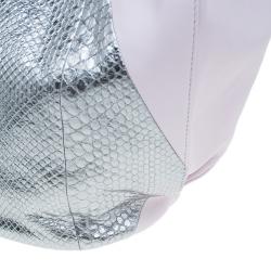 مملوكة مسبقًا حقيبة يد تودز هورس سيكيللو جلد ثعبان وجلد وردي وفضي