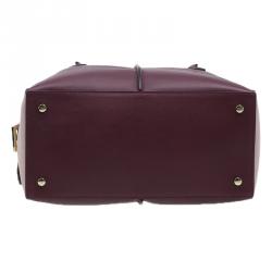 Pre Owned Tod's Burgundy/Pink Leather Small D-Cube Bowler Bag