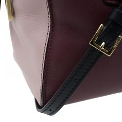 Pre Owned Tod's Burgundy/Pink Leather Small D-Cube Bowler Bag