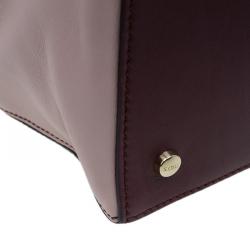 Pre Owned Tod's Burgundy/Pink Leather Small D-Cube Bowler Bag