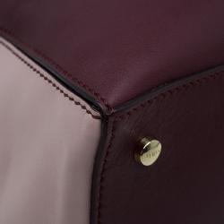 Pre Owned Tod's Burgundy/Pink Leather Small D-Cube Bowler Bag