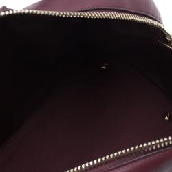 Pre Owned Tod's Burgundy/Pink Leather Small D-Cube Bowler Bag