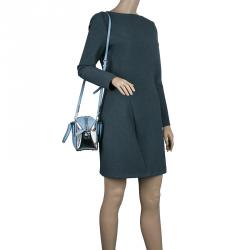 مملوكة مسبقًا حقيبة تودز كاورلينا دي كيوب باولر زرقاء/فضي جلد ميني