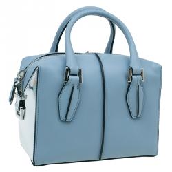 مملوكة مسبقًا حقيبة تودز كاورلينا دي كيوب باولر زرقاء/فضي جلد ميني