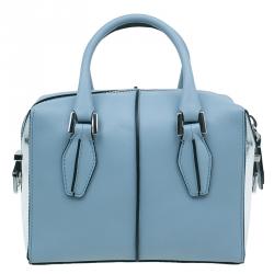 مملوكة مسبقًا حقيبة تودز كاورلينا دي كيوب باولر زرقاء/فضي جلد ميني