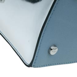 مملوكة مسبقًا حقيبة تودز كاورلينا دي كيوب باولر زرقاء/فضي جلد ميني