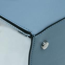 مملوكة مسبقًا حقيبة تودز كاورلينا دي كيوب باولر زرقاء/فضي جلد ميني