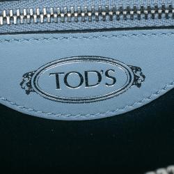 مملوكة مسبقًا حقيبة تودز كاورلينا دي كيوب باولر زرقاء/فضي جلد ميني