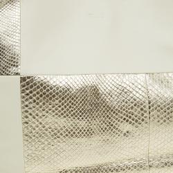 Pre Owned حقيبة يد تودز شوبيغ هورس بلوك جلد ثعبان وجلد ذهبي/أصفر كبيرة