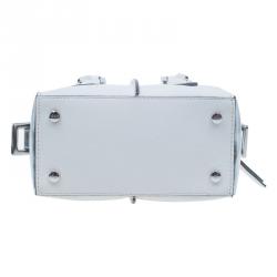 Pre Owned حقيبة تودز باولر مايكرو دي كيوب جلد أبيض