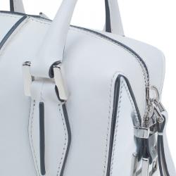 Pre Owned حقيبة تودز باولر مايكرو دي كيوب جلد أبيض