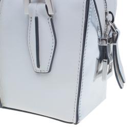 Pre Owned حقيبة تودز باولر مايكرو دي كيوب جلد أبيض