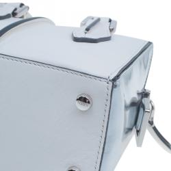 Pre Owned حقيبة تودز باولر مايكرو دي كيوب جلد أبيض