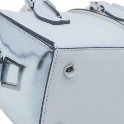 Pre Owned حقيبة تودز باولر مايكرو دي كيوب جلد أبيض