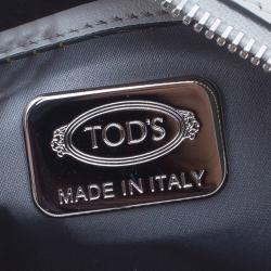 Pre Owned حقيبة تودز باولر مايكرو دي كيوب جلد أبيض