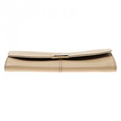 Pre Owned Tod's Beige Leather Continental Flap Wallet 