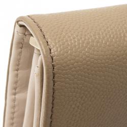 Pre Owned Tod's Beige Leather Continental Flap Wallet 