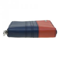 Pre Owned Tod's Two Tone Leather Zip-Around Compact Wallet
