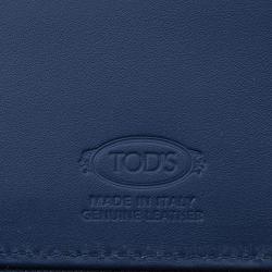Pre Owned Tod's Two Tone Leather Zip-Around Compact Wallet