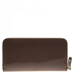 Pre Owned Tod's Grey/Cedar Leather Zip Around Wallet