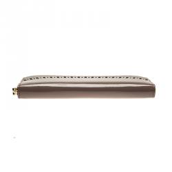 Pre Owned Tod's Grey/Cedar Leather Zip Around Wallet