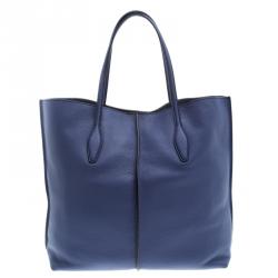 مملوكة مسبقًا Tod's Blue Leather Medium Joy Shopper Tote