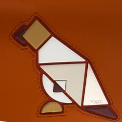 Pre Owned Tod's Orange Leather Radar Detail Long Wallet