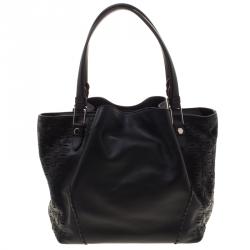 Pre Owned حقيبة يد تودز سحاب شوبينغ جلد سوداء