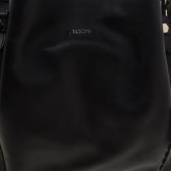 Pre Owned حقيبة يد تودز سحاب شوبينغ جلد سوداء