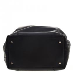 Pre Owned حقيبة يد تودز سحاب شوبينغ جلد سوداء