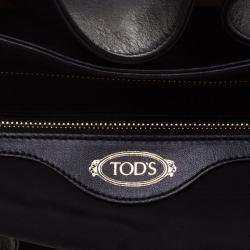 Pre Owned حقيبة يد تودز سحاب شوبينغ جلد سوداء