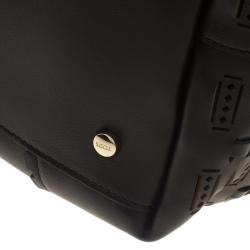 Pre Owned حقيبة يد تودز سحاب شوبينغ جلد سوداء